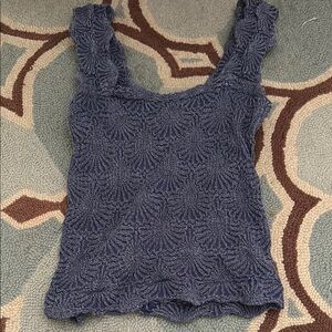 Elegant Blue Textured Women's Top